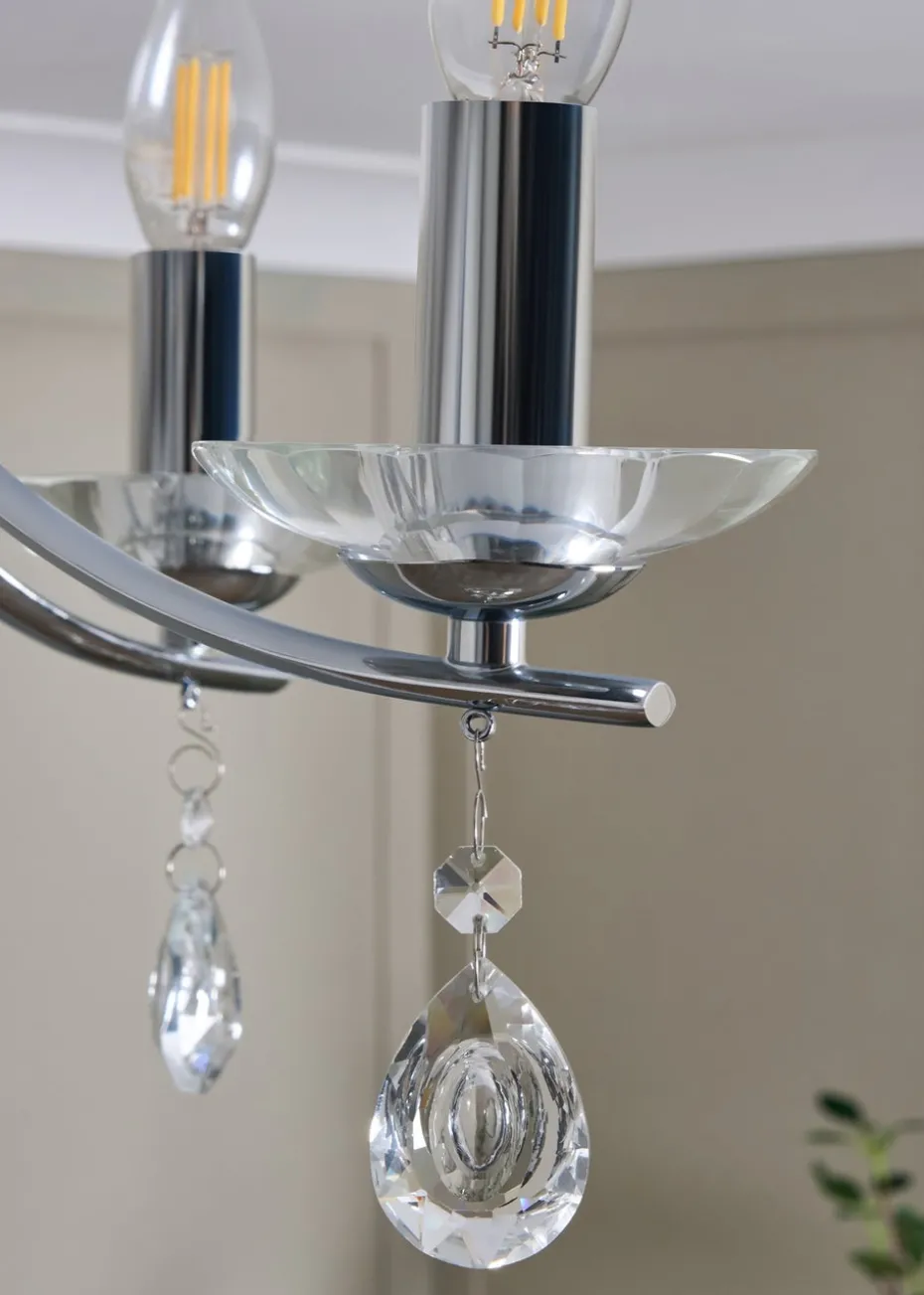 BHS Chrome Bugsy Flush Ceiling 5 Light (36cm x 55cm)