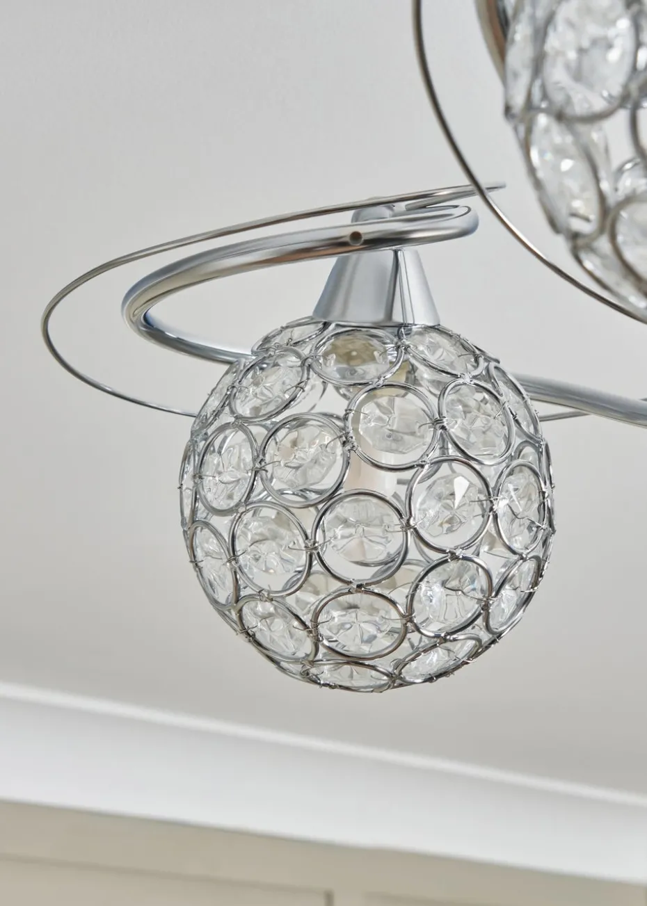 BHS Chrome Orianna Flush 3 Light (22cm x 43cm)