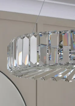 BHS Chrome Renee Crystal Pendant (35-115cm x 50cm)