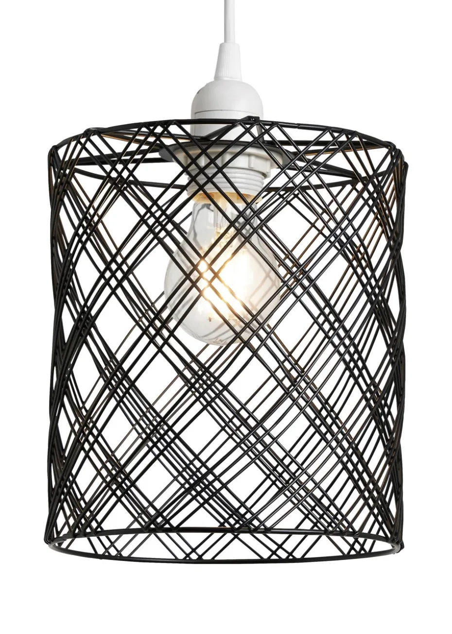 BHS Endon Wire Cylinder Easyfit Black (28cm x 18cm)