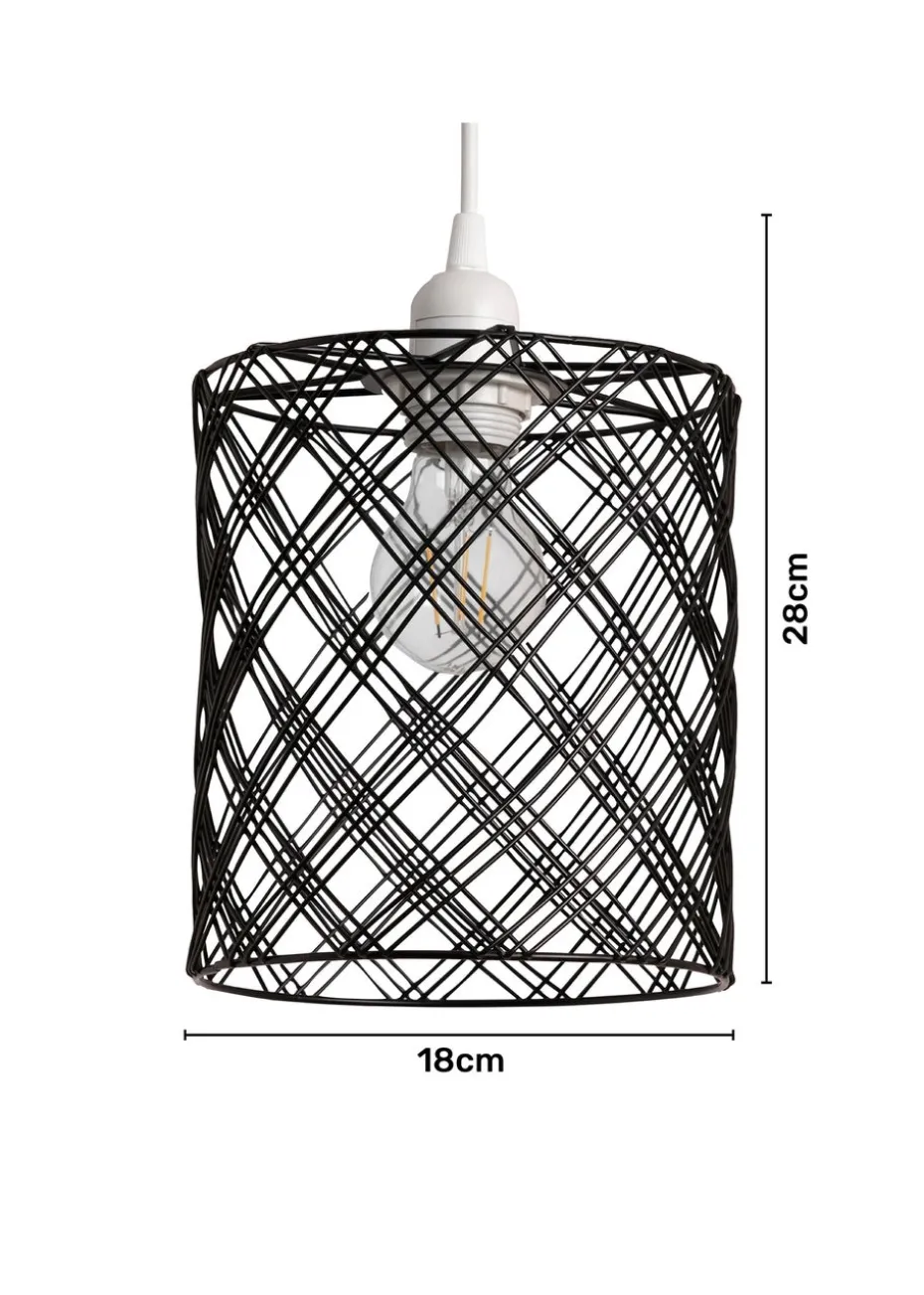 BHS Endon Wire Cylinder Easyfit Black (28cm x 18cm)