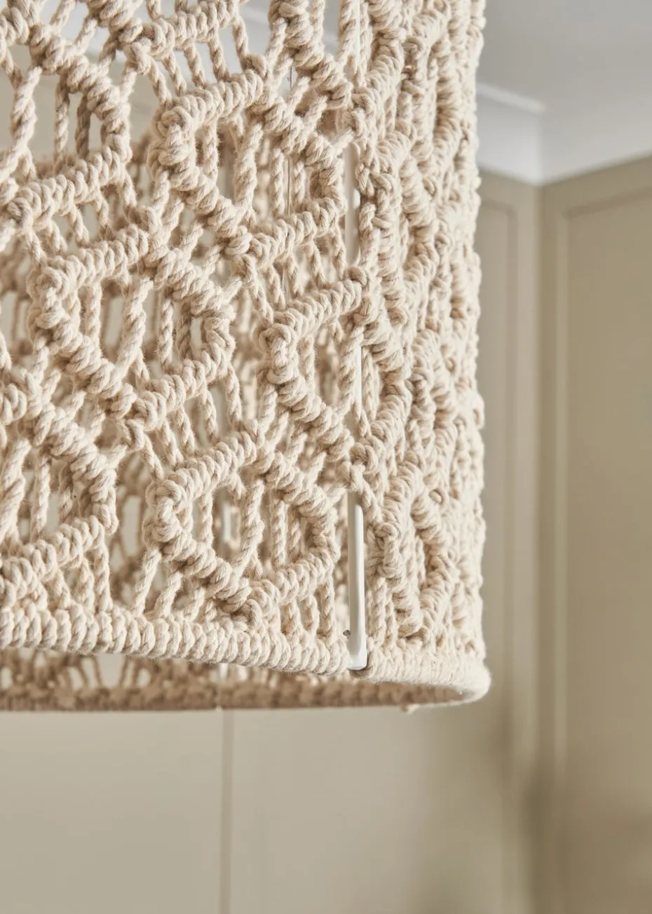 BHS Ivory Large Macrame Easyfit Shade (26cm x 47cm)