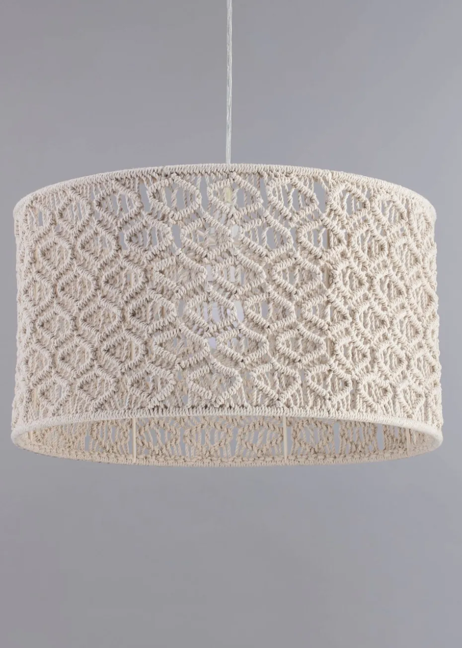 BHS Ivory Large Macrame Easyfit Shade (26cm x 47cm)