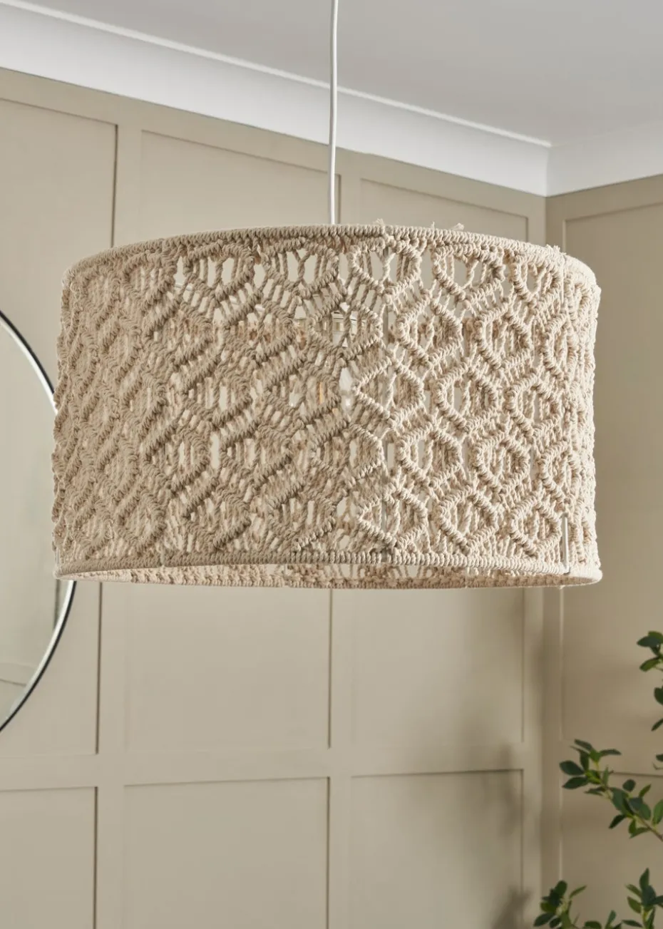 BHS Ivory Large Macrame Easyfit Shade (26cm x 47cm)
