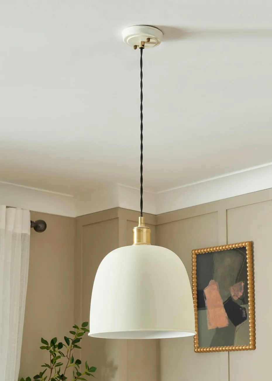 BHS Lighting Damani Ivory & Brass Ceiling 1 Light (40-130cm x 26cm)