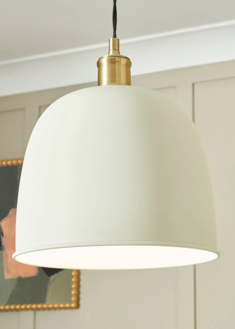 BHS Lighting Damani Ivory & Brass Ceiling 1 Light (40-130cm x 26cm)