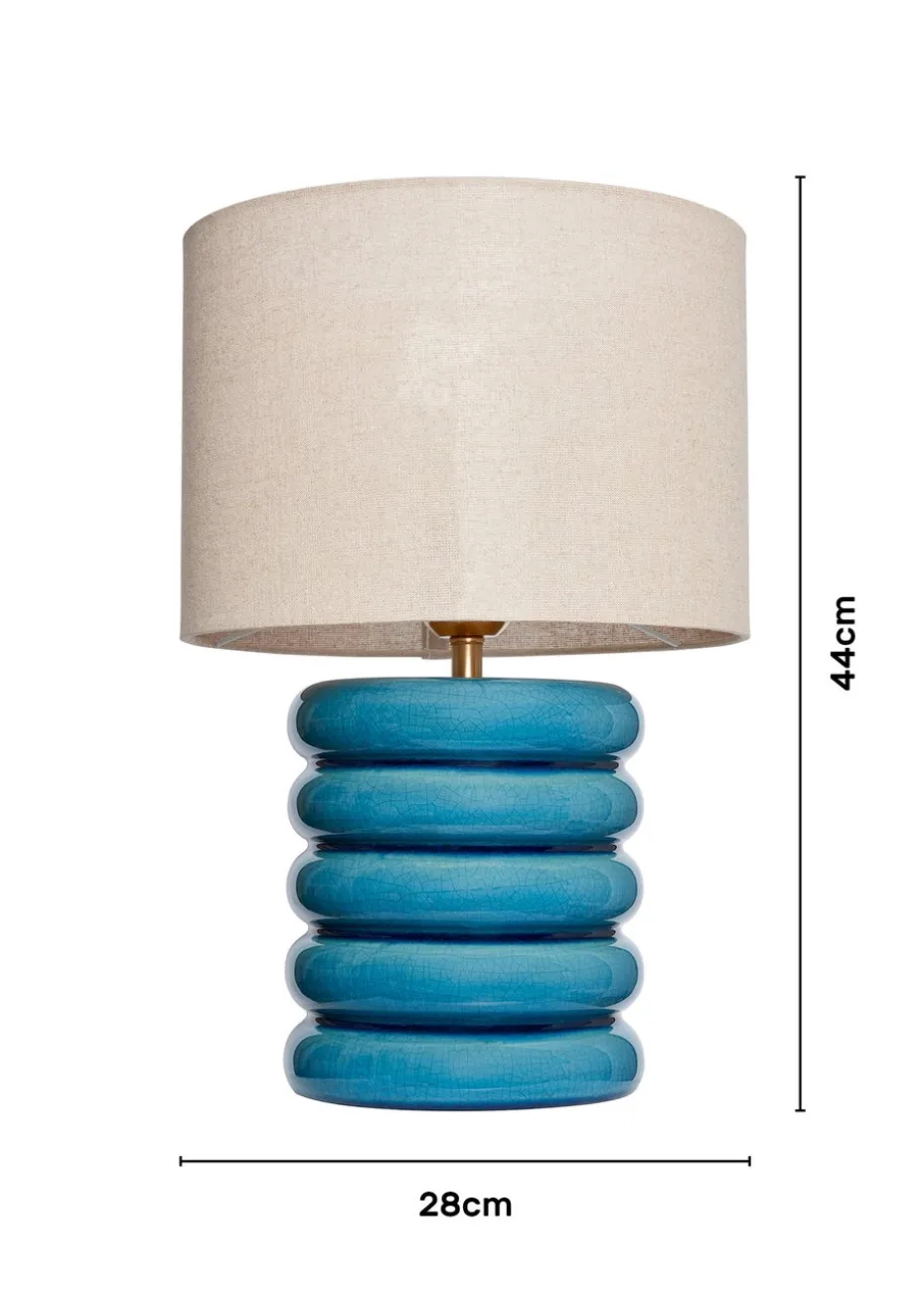 BHS Lighting Firenze Blue Table Lamp (44cm x 28cm)