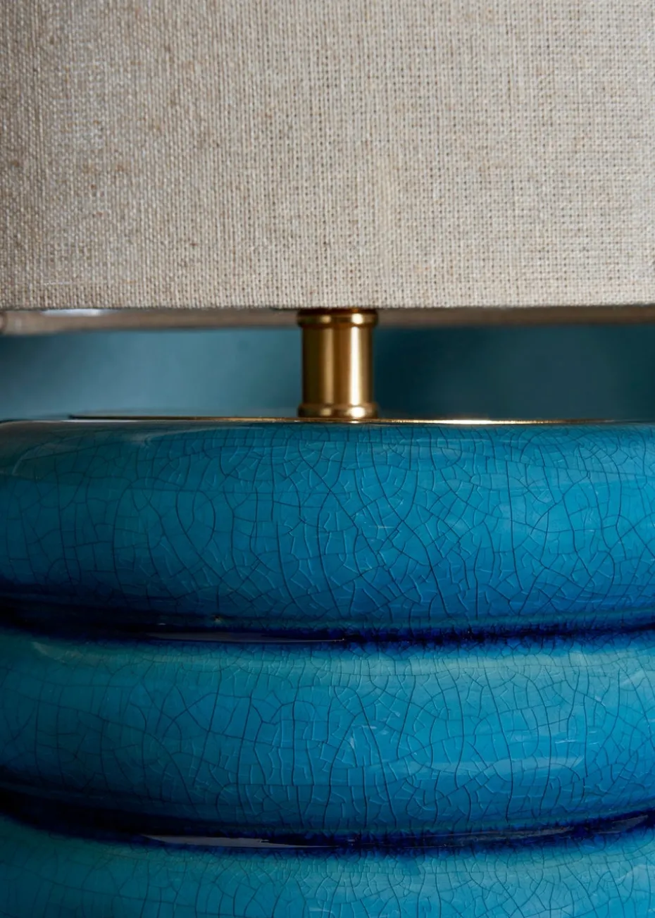 BHS Lighting Firenze Blue Table Lamp (44cm x 28cm)