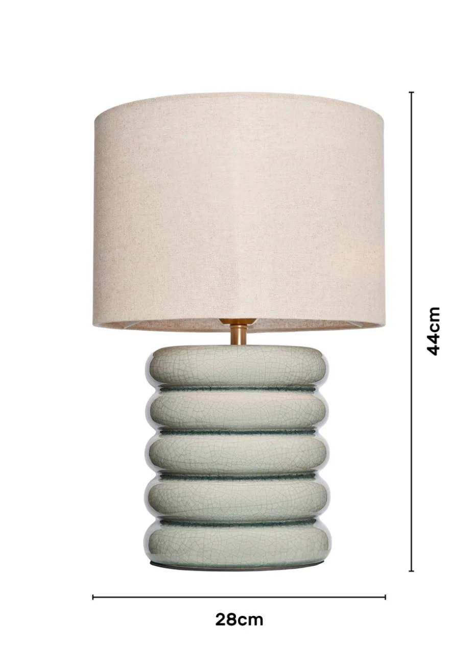 BHS Lighting Firenze Sage Grey Table Lamp (44cm x 28cm)