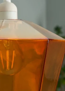 BHS Lighting Octagon Easyfit Glass Amber (23cm x 20cm)
