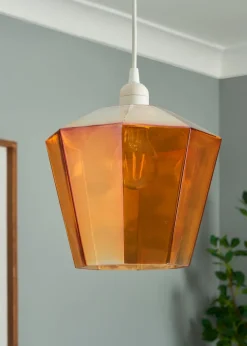 BHS Lighting Octagon Easyfit Glass Amber (23cm x 20cm)