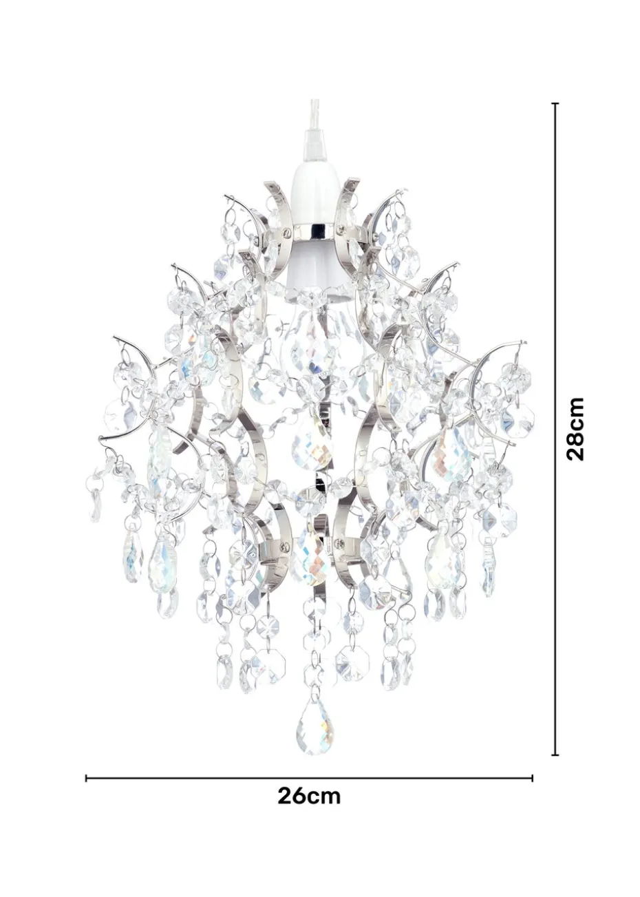 BHS Lisa Chrome Easy Fit Light Shade (28cm x 26cm x 26cm)