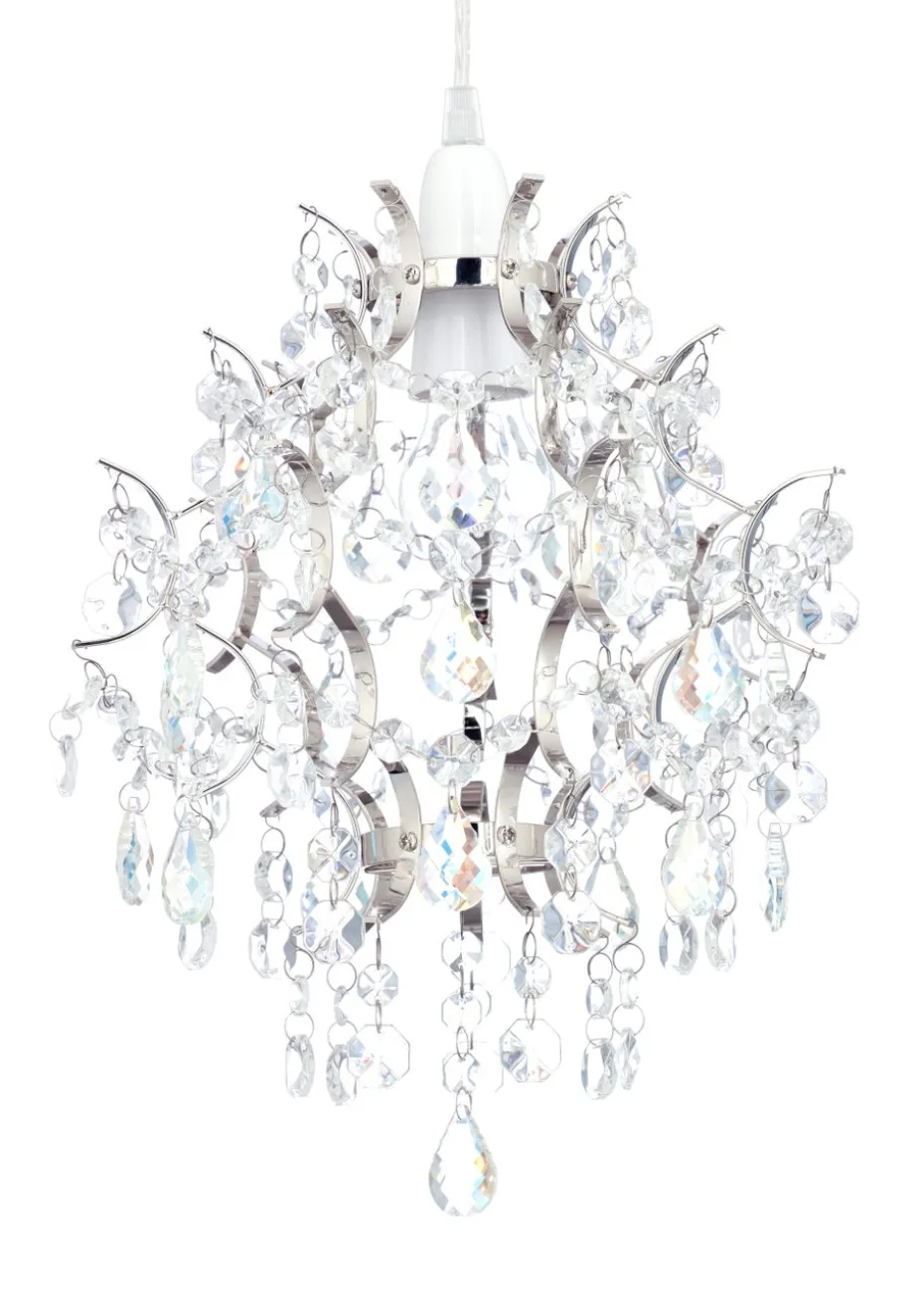 BHS Lisa Chrome Easy Fit Light Shade (28cm x 26cm x 26cm)
