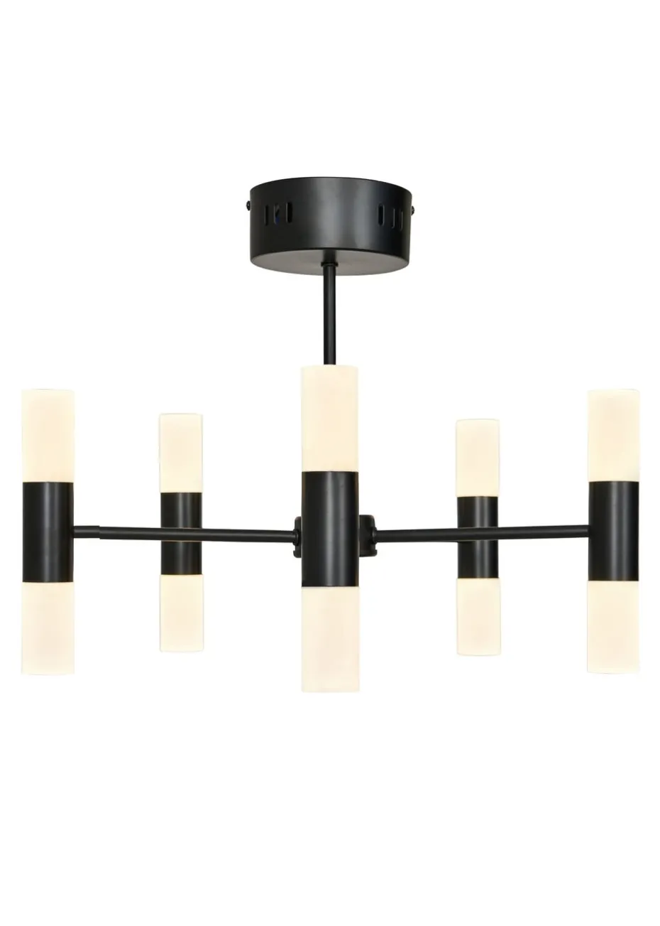 BHS Lois 10 Light Semi Flush LED Black (35cm x 43cm)