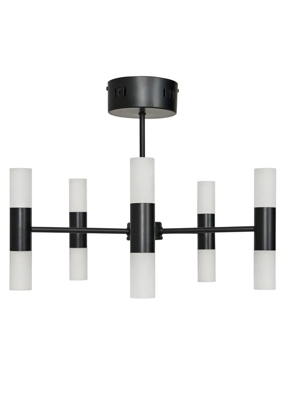 BHS Lois 10 Light Semi Flush LED Black (35cm x 43cm)