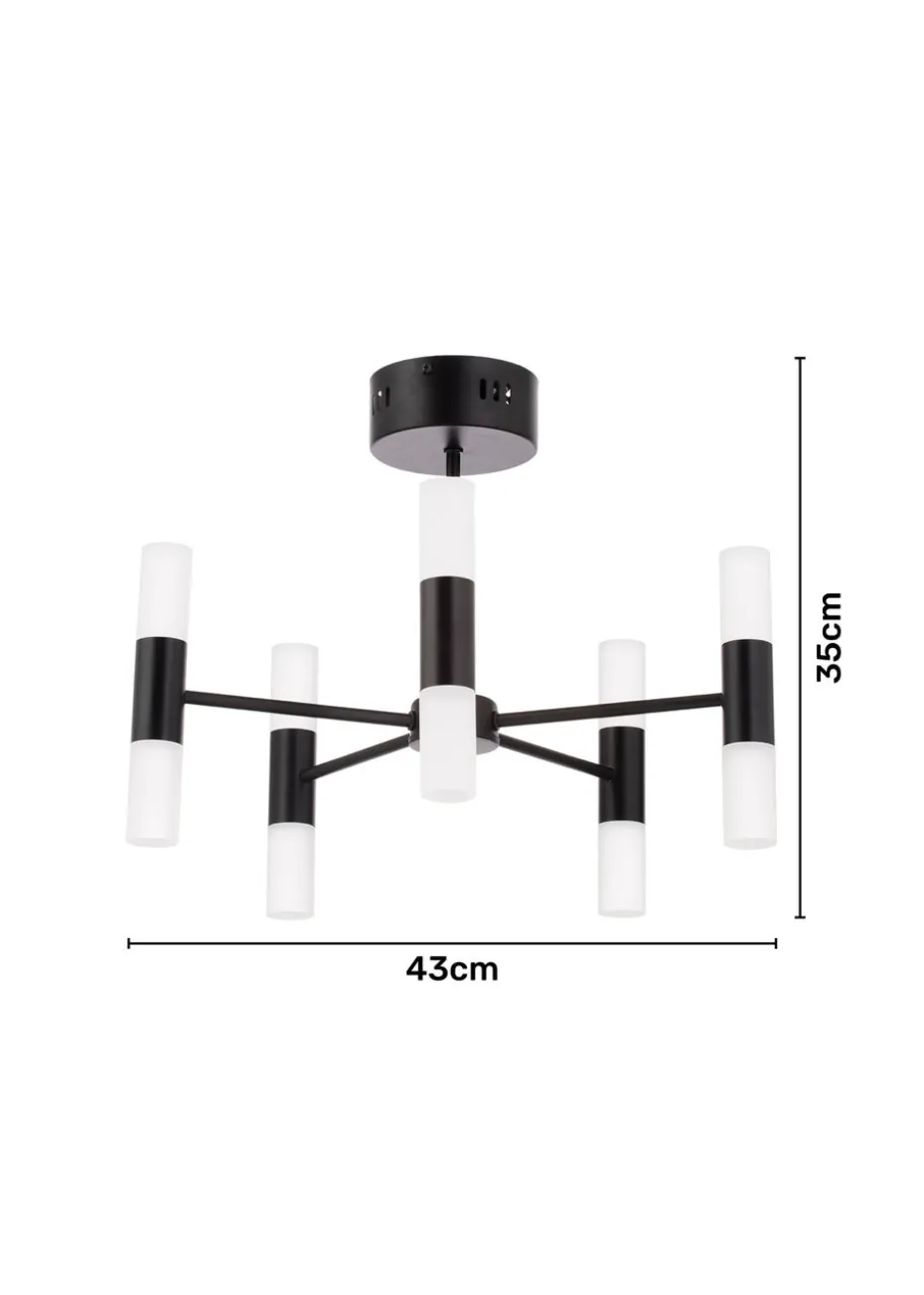 BHS Lois 10 Light Semi Flush LED Black (35cm x 43cm)