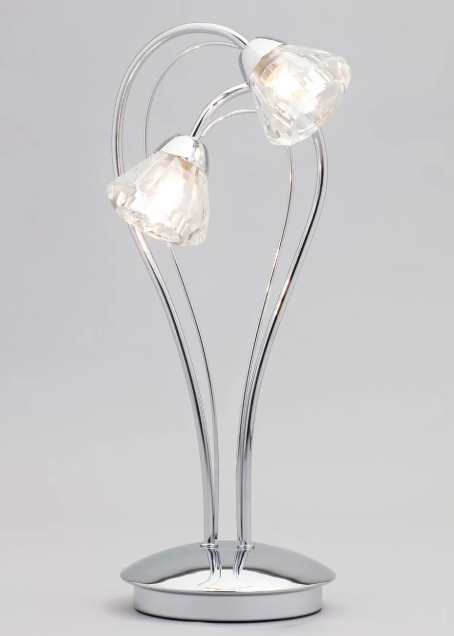 BHS Marianne Table Lamp 2 Light Chrome (38cm x 21cm)