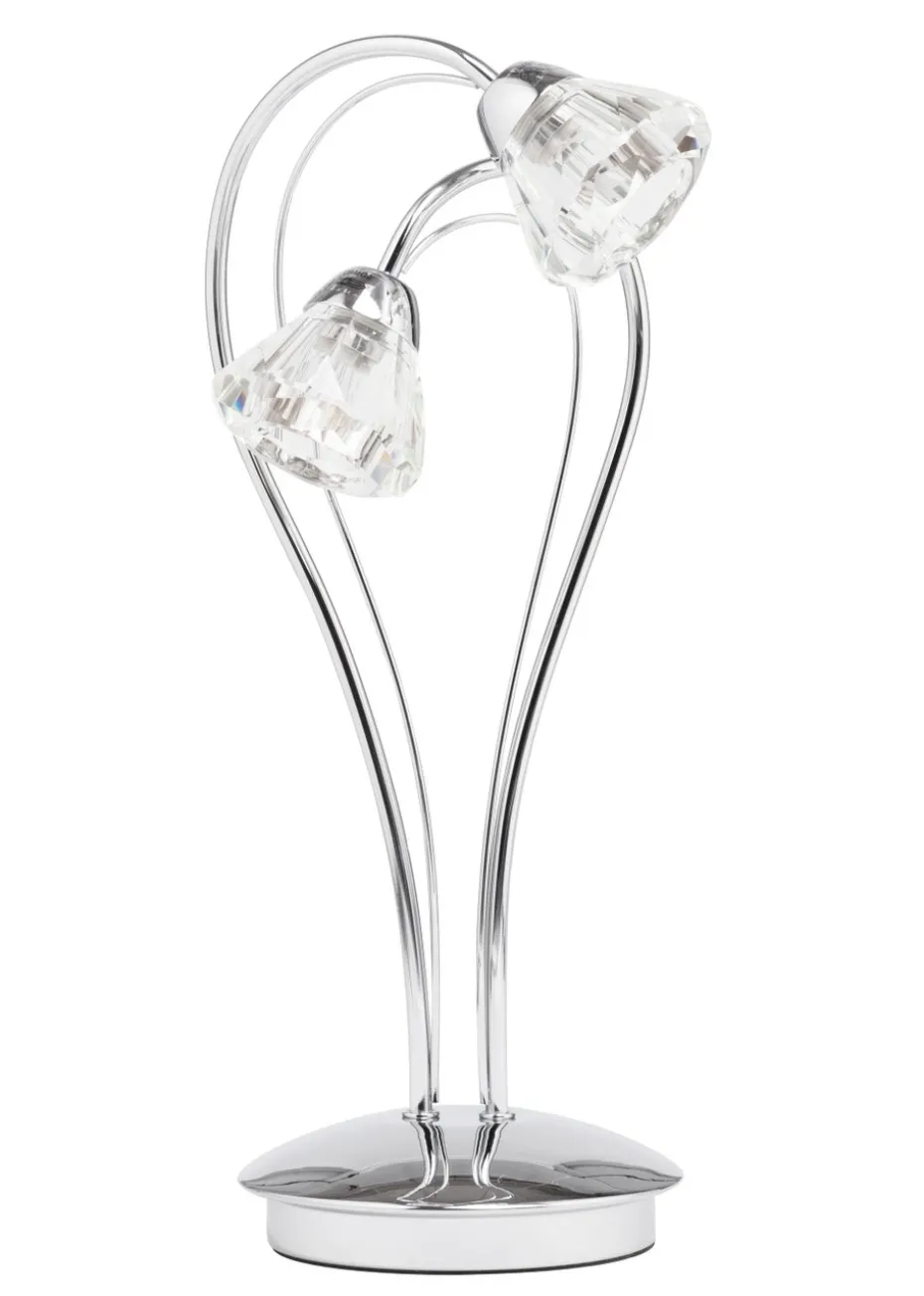 BHS Marianne Table Lamp 2 Light Chrome (38cm x 21cm)