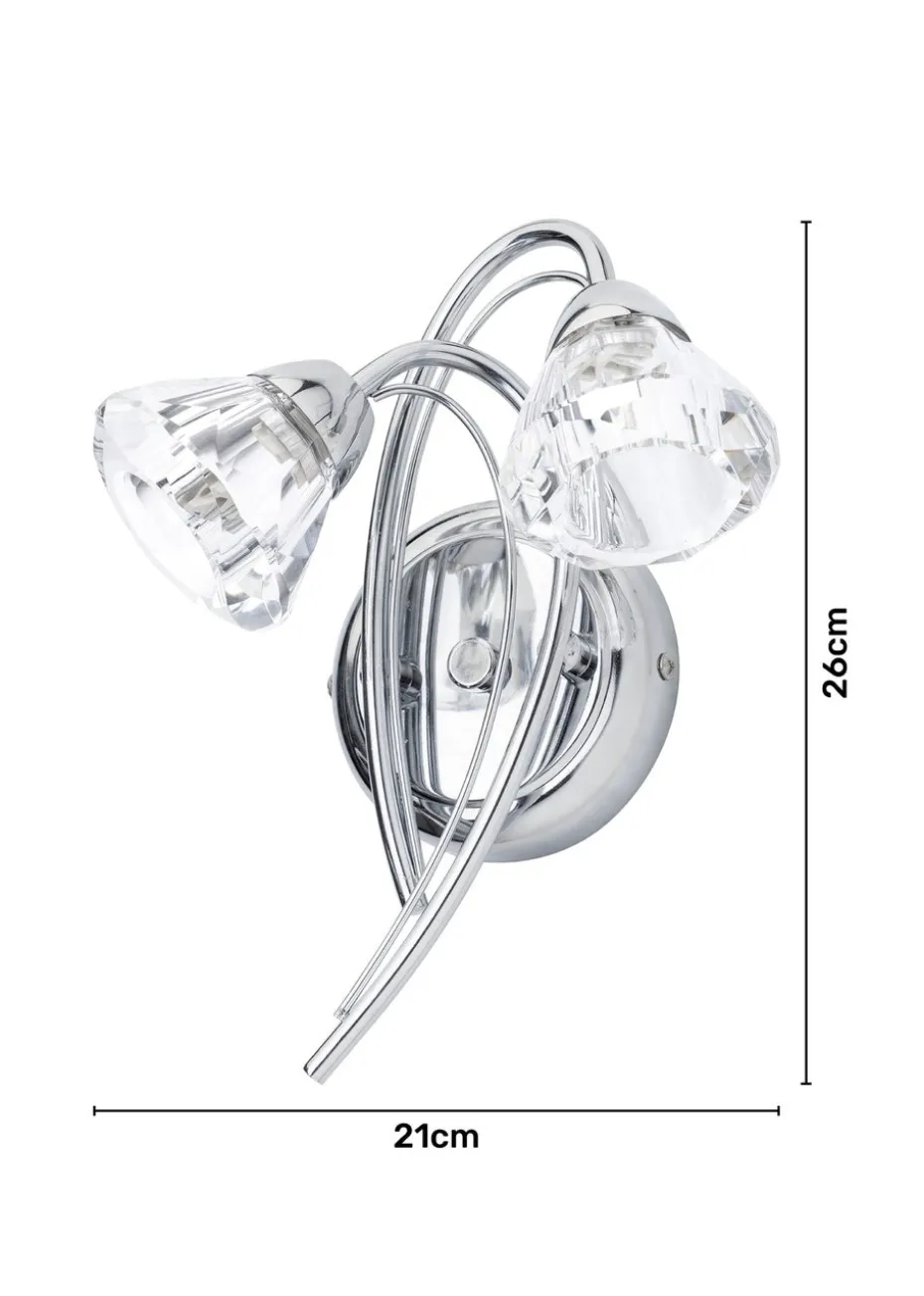 BHS Marianne Wall 2 Light Chrome (26cm x 21cm)