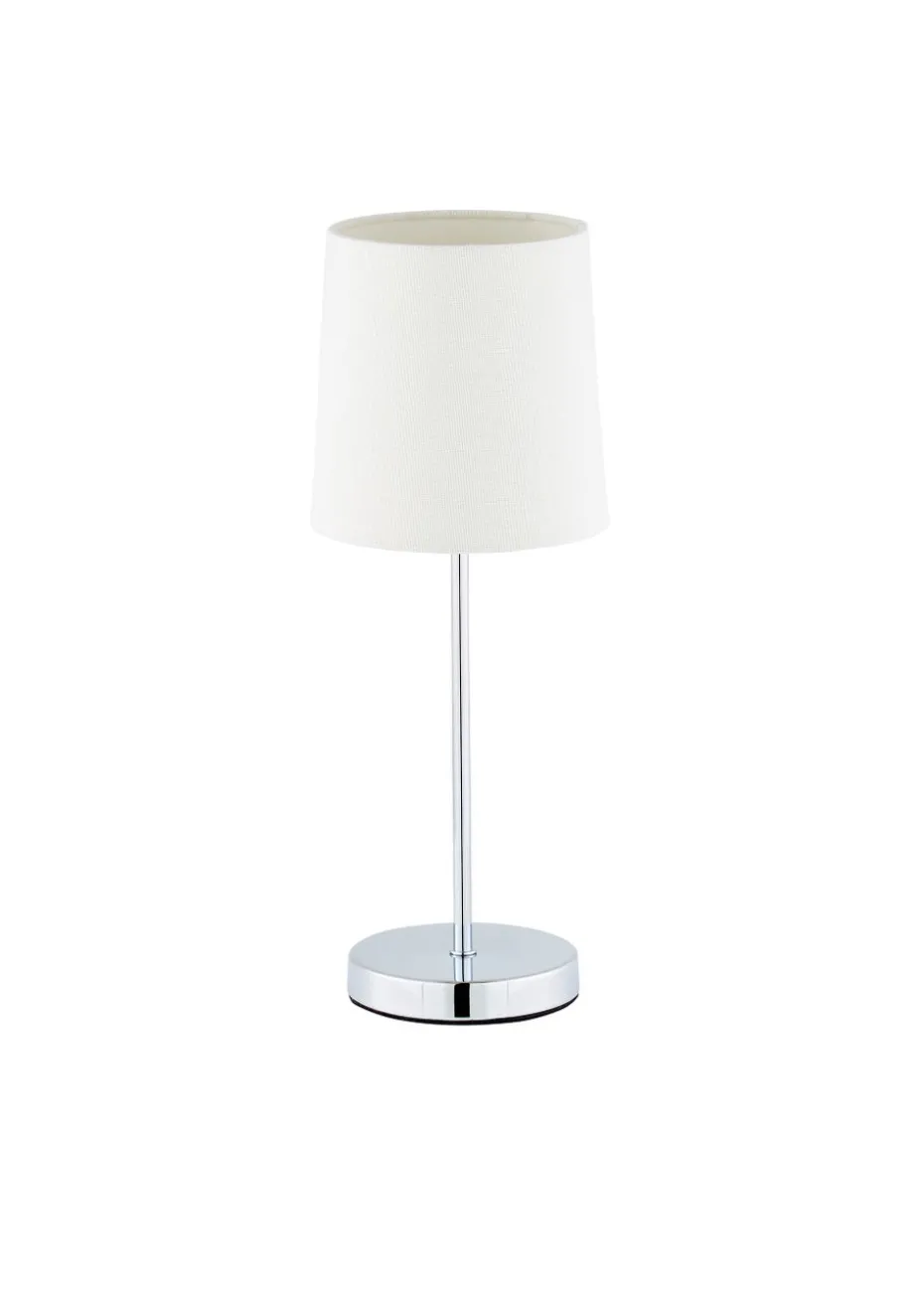 BHS Mira Touch Table Lamp Chrome & Natural (40cm x 15cm)