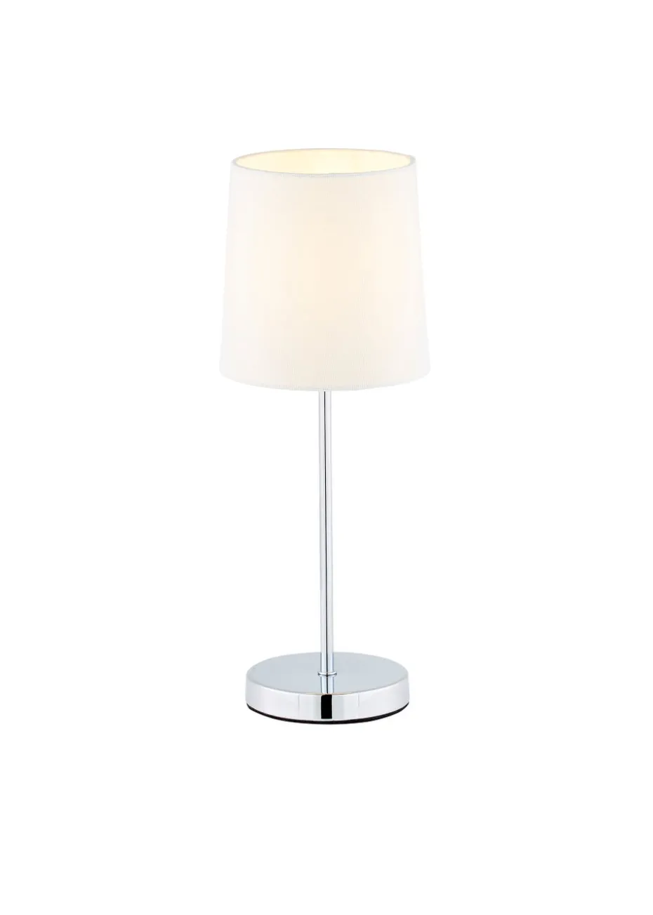 BHS Mira Touch Table Lamp Chrome & Natural (40cm x 15cm)