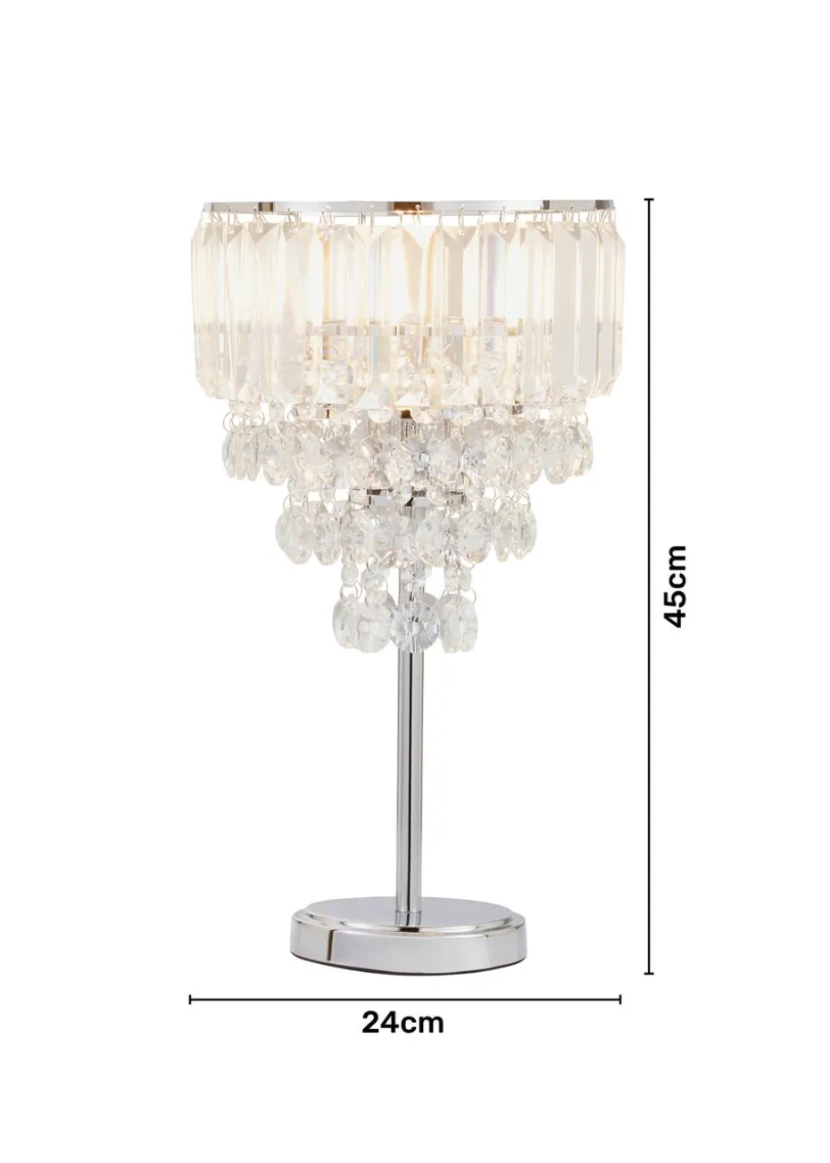 BHS Paladina Table Lamp Chrome (45cm x 24cm)