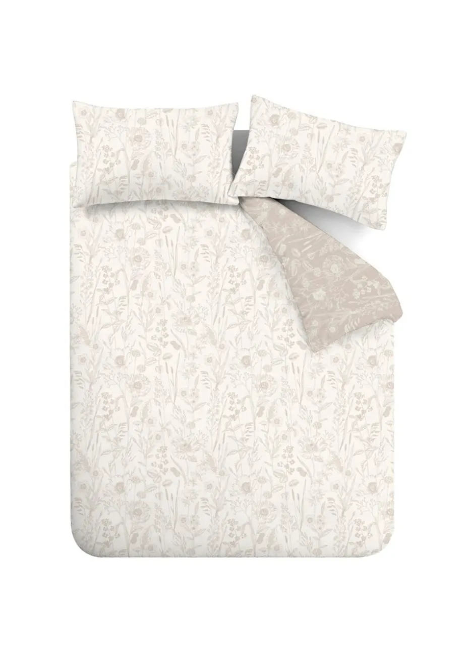 Bianca Fine Linens Brushed Cotton Floral Toile Reversible Duvet Cover Set