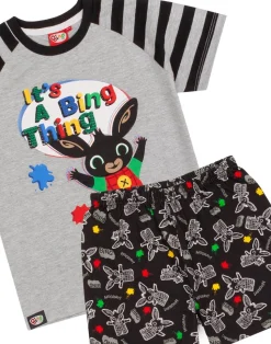 Biny Bunny Grey Kids Shortie Pyjamas (18 Months-5 Years)