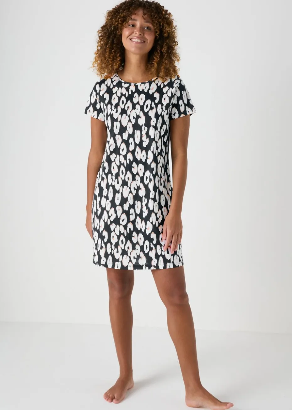 Black Animal Print Nightie