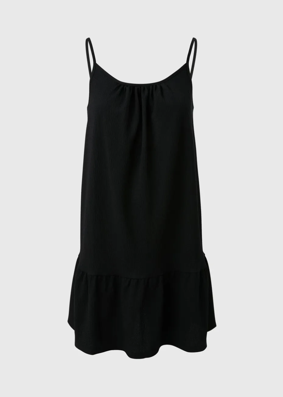 Black Crinkle Cami Mini Dress