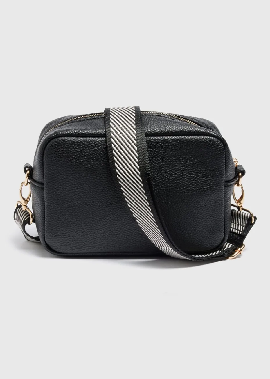 Black Faux Leather Camera Bag