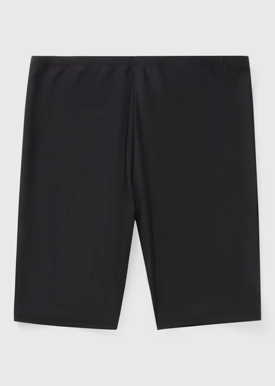 Black Knee Length Swim Shorts