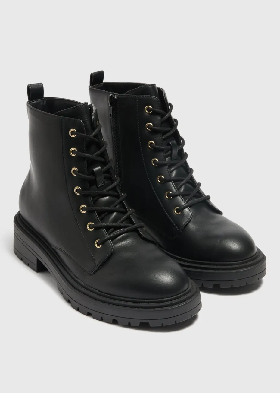 Black Lace Up Boots