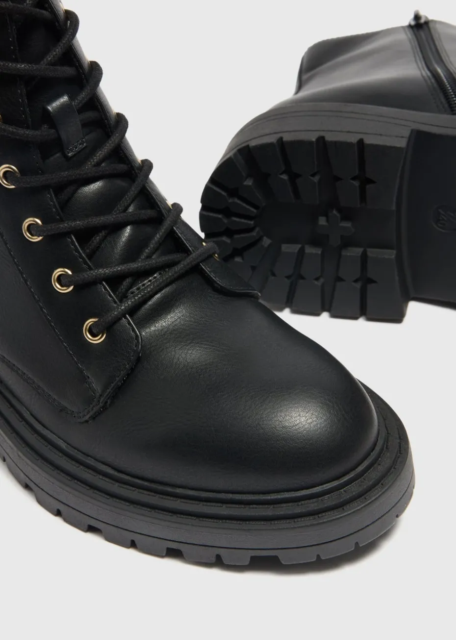 Black Lace Up Boots