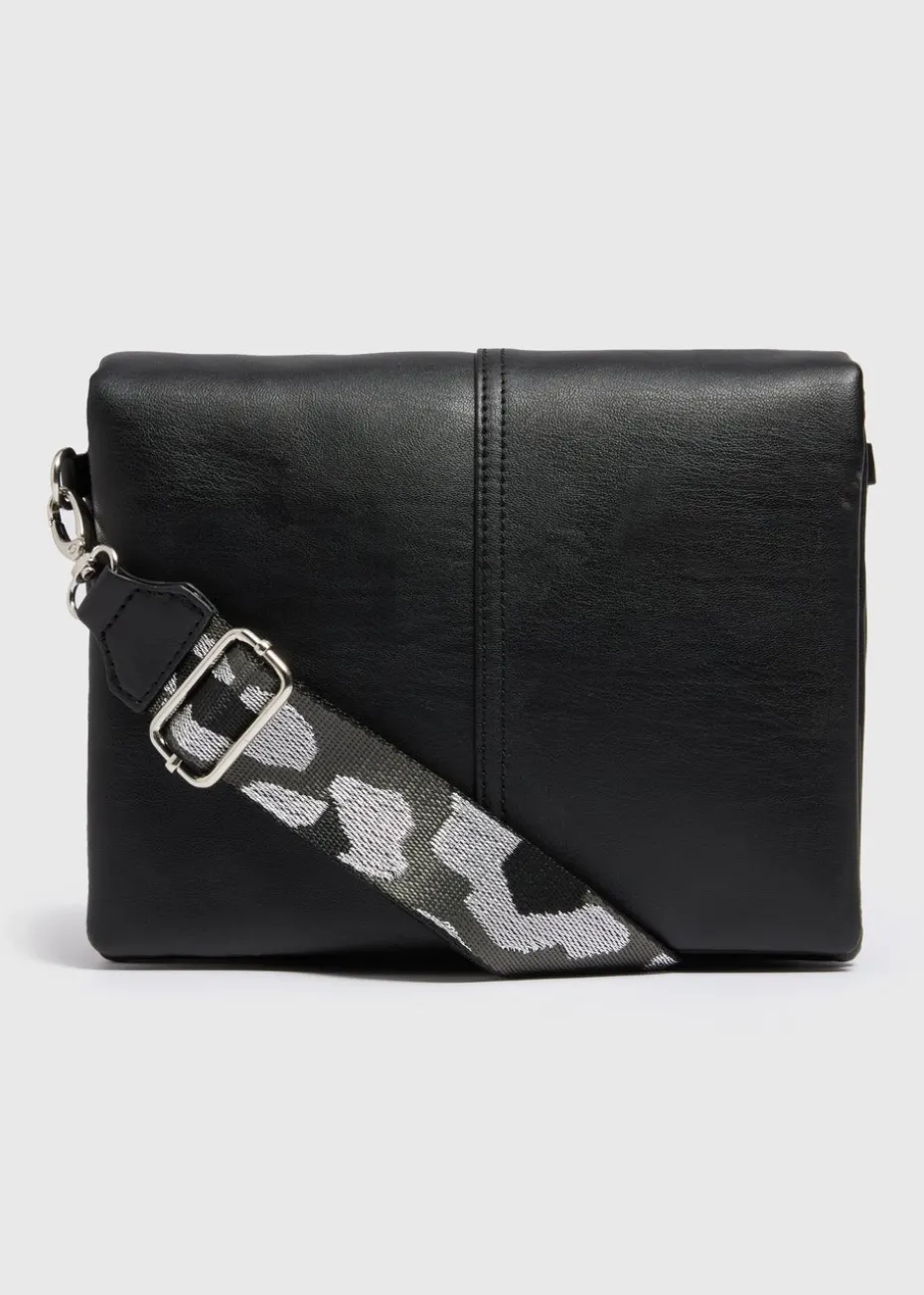 Black Leopard Strap Handbag