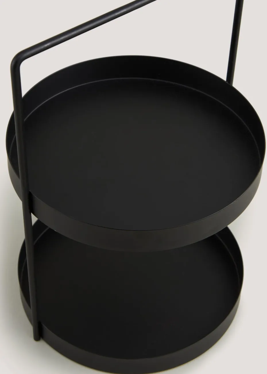 Black Metal 2 Tier Circle Caddy