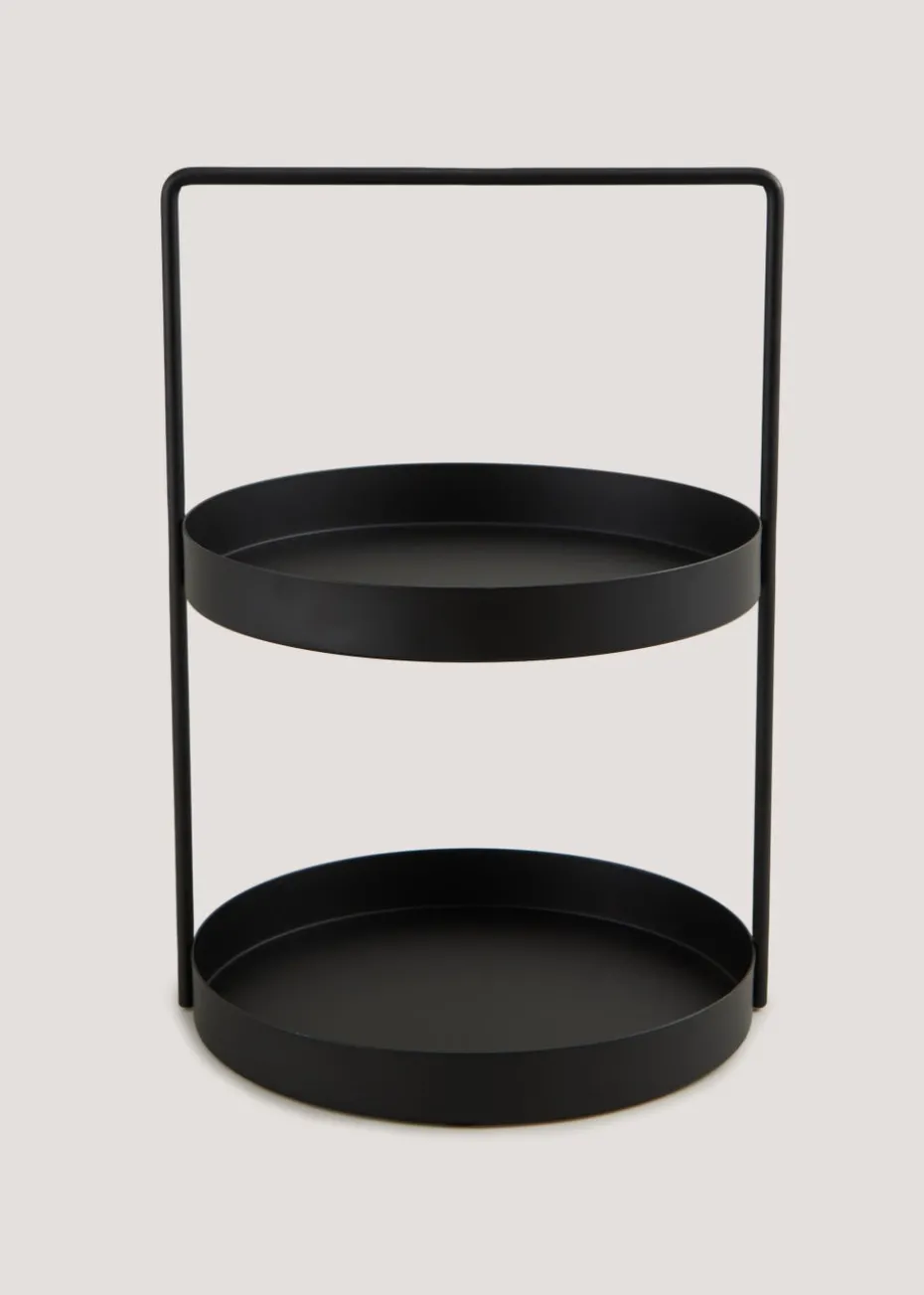 Black Metal 2 Tier Circle Caddy