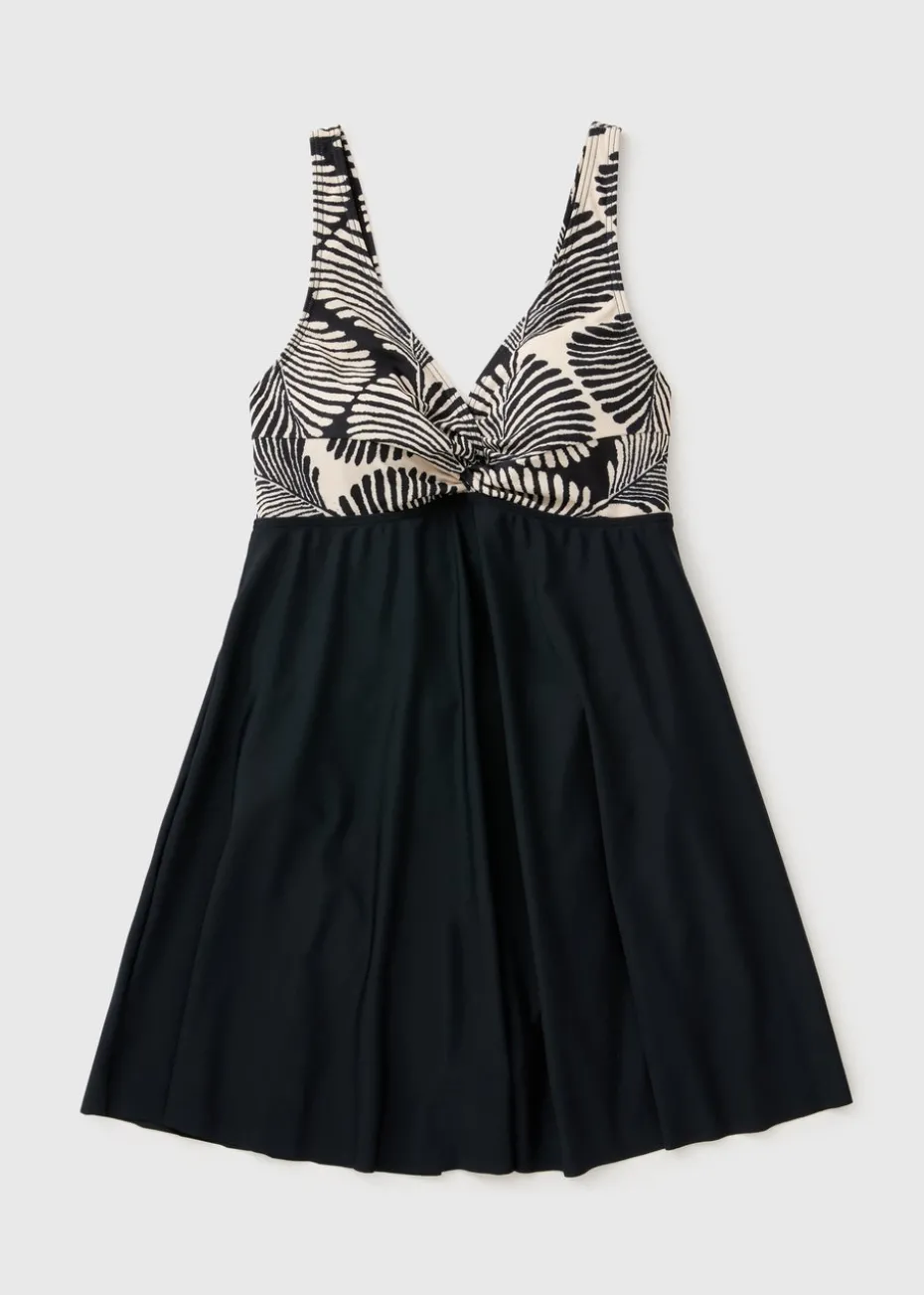 Black Mono Shell Swimdress