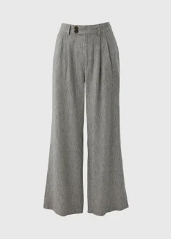 Black Mono stripe Linen Trousers