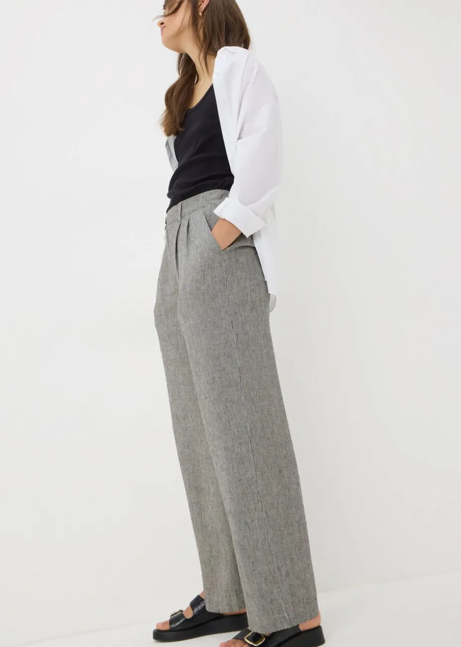 Black Mono stripe Linen Trousers