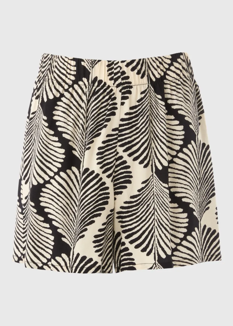 Black Monochrome Shell Shorts