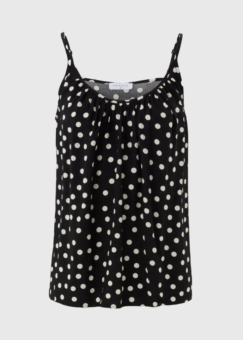 Black Monochrome Spot Cami Top
