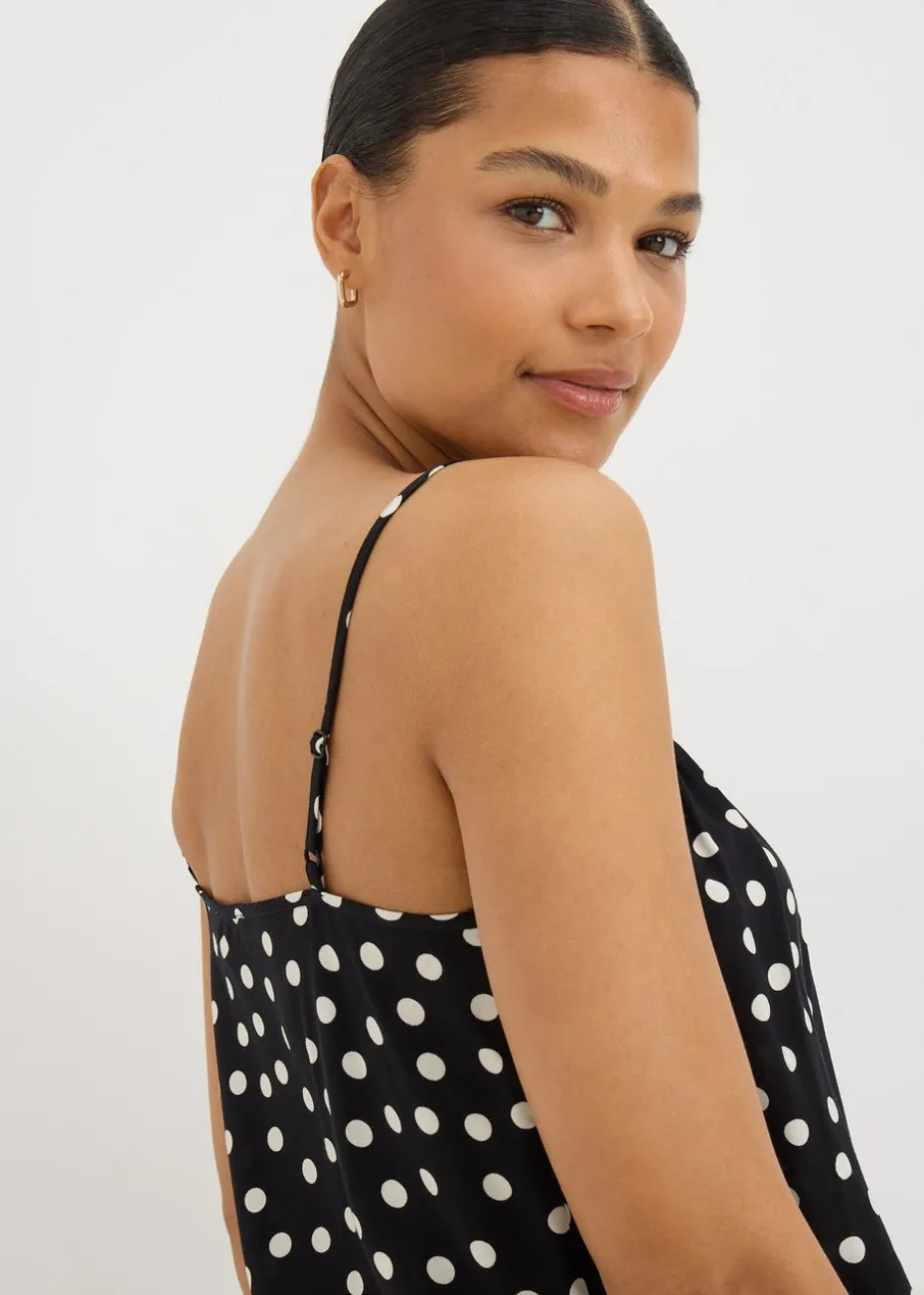 Black Monochrome Spot Cami Top