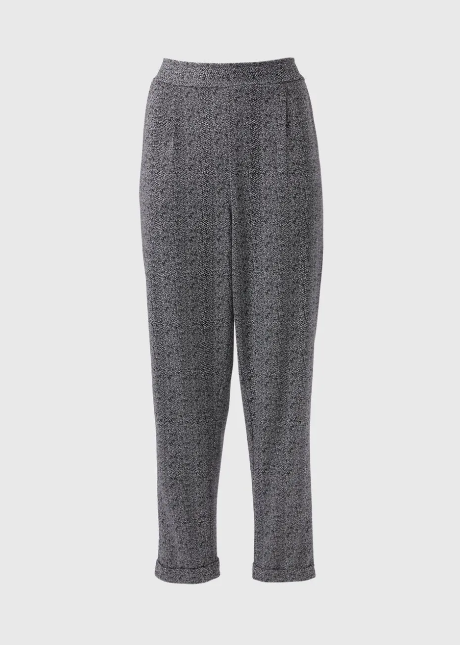 Black Monochrome Tapered Ponte Trousers