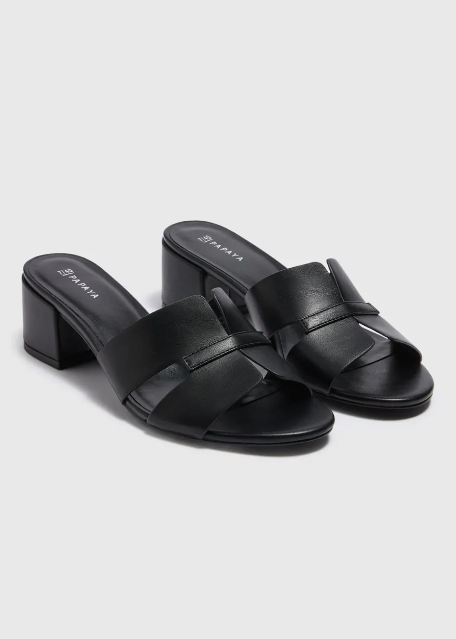 Black Mule Block Heels