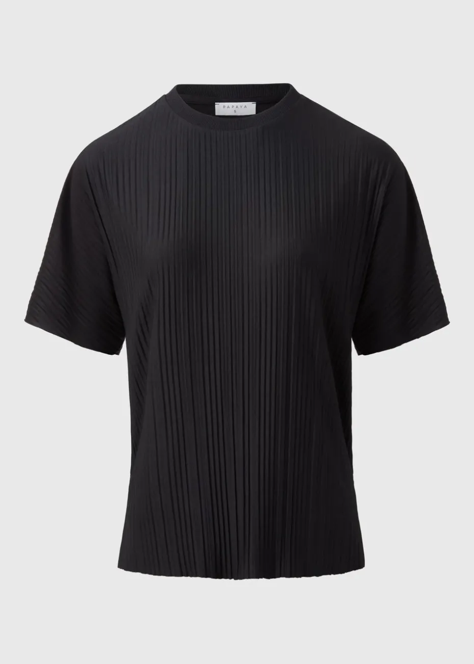Black Plisse Co Ord T-Shirt