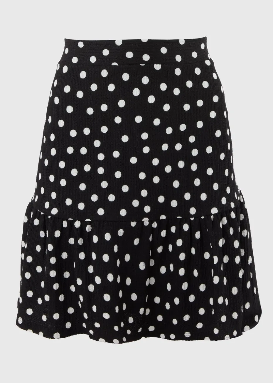 Black Polka Dot Mini Skirt