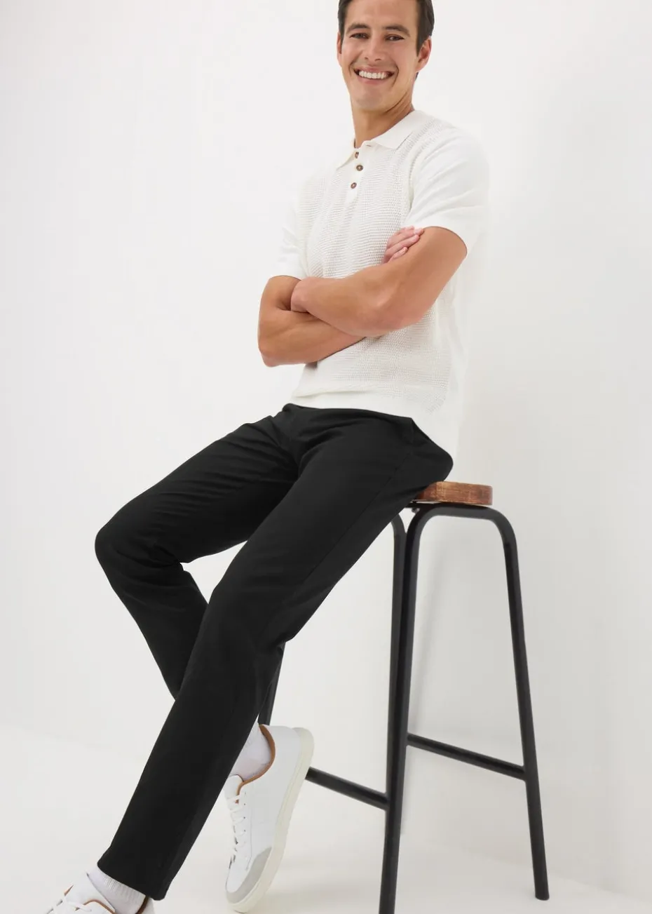 Black Slim Fit Chino Trousers