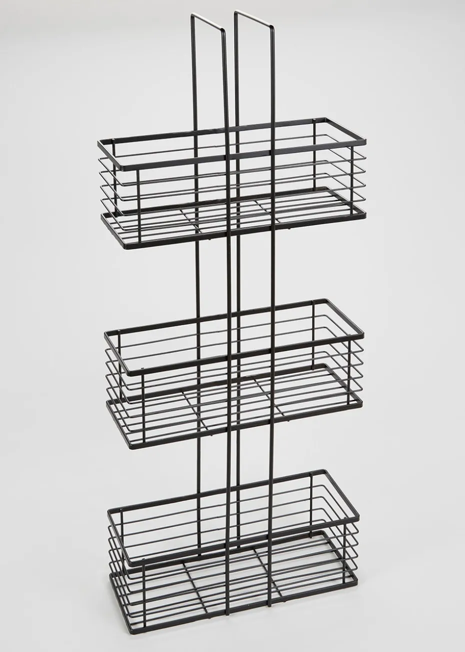 Black Slim Wire Storage Basket