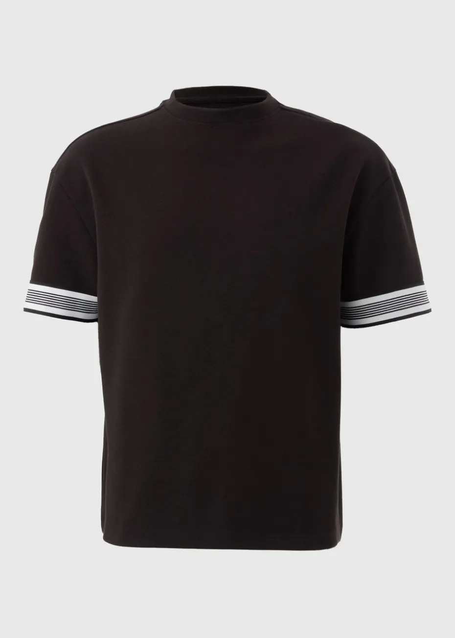 Black Smart Stripe Arm Co Ord T-Shirt